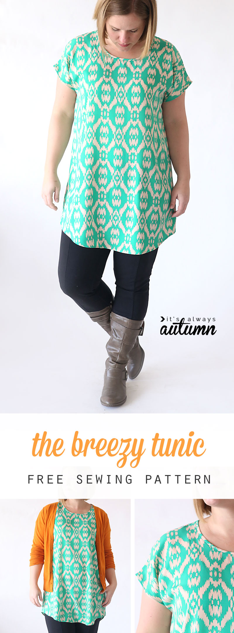the breezy tee tunic  free sewing pattern - It's Always Autumn